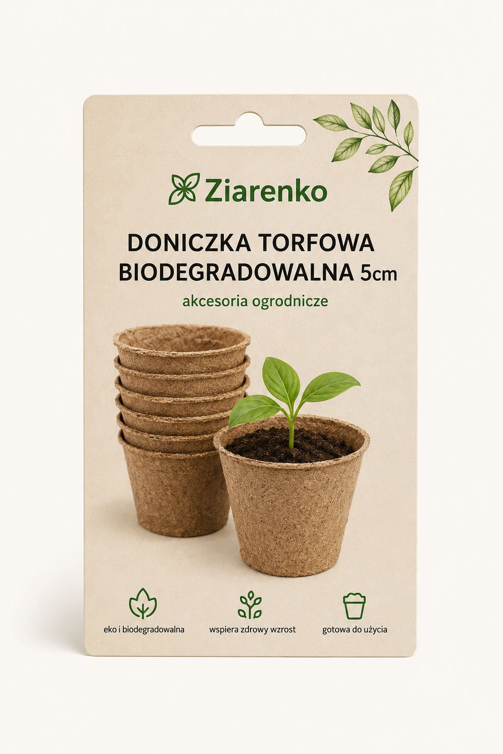 Doniczka Torfowa biodegradowalna 5cmx6cmx8cm